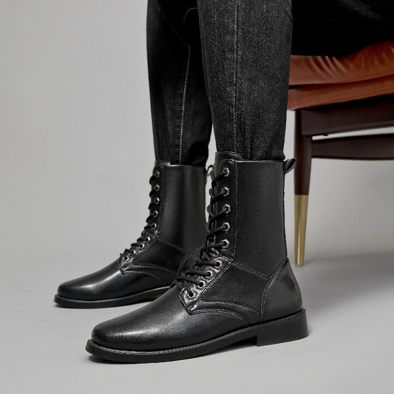 Men'S Shoes Hiking - Botas de Couro de Cano Alto