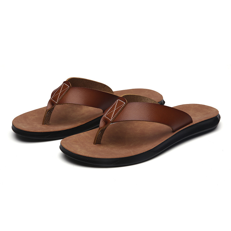 Men Shoes Everyday - Chinelos de Couro Italiano Novos para