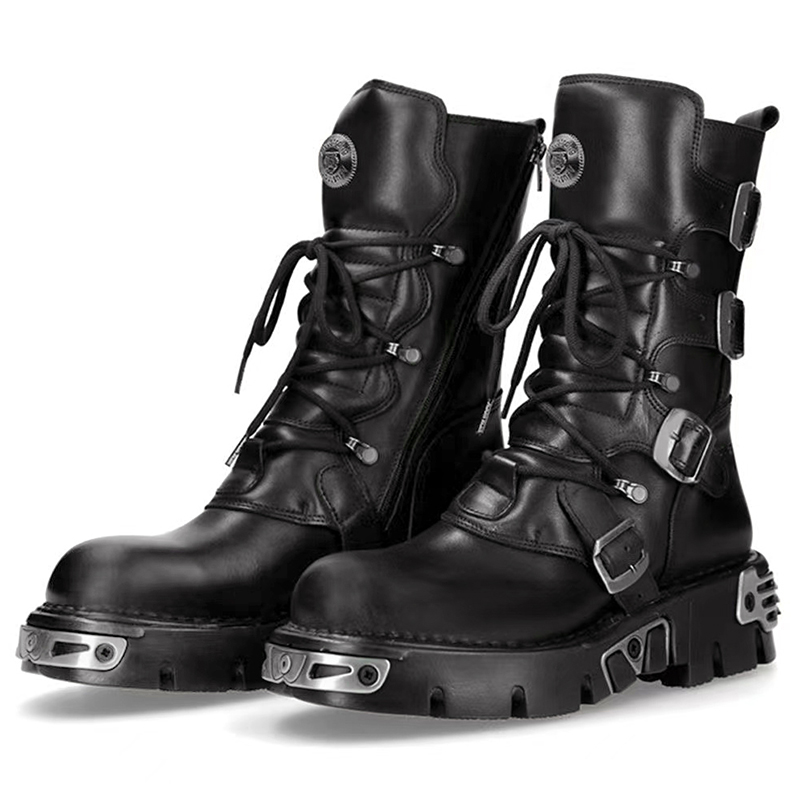 Men'S Shoes No Laces - Homens de luxo moda punk gótico