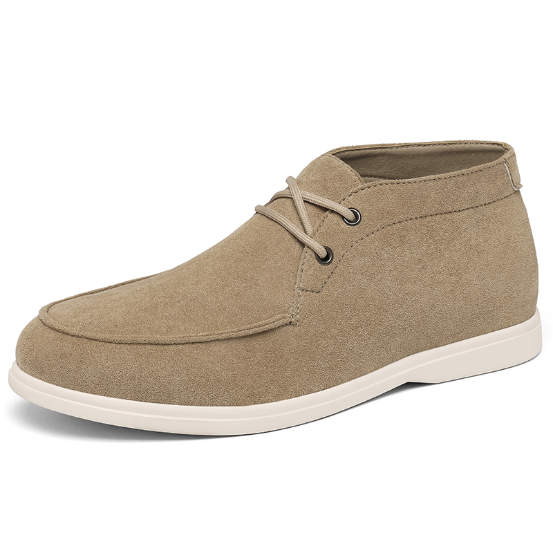 Men'S Shoes No Laces - Botas Chukka clássicas de couro de