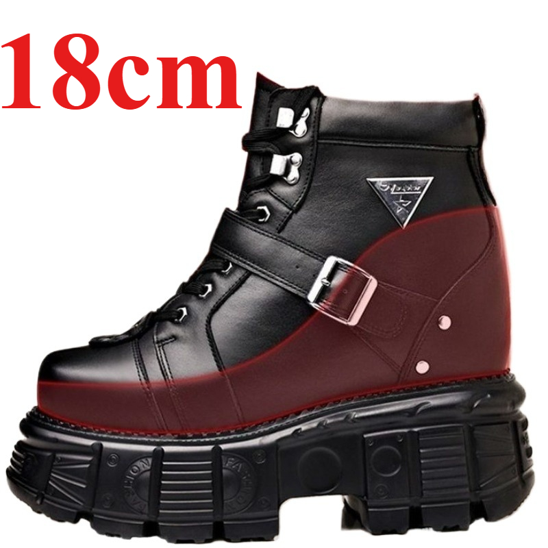 Men'S Shoes No Laces - Botas de Couro Genuíno para Motociclistas