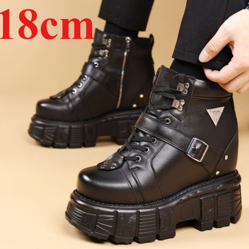Botas de Couro Genuíno para Mo - Men'S Shoes No Laces avaliação e preço